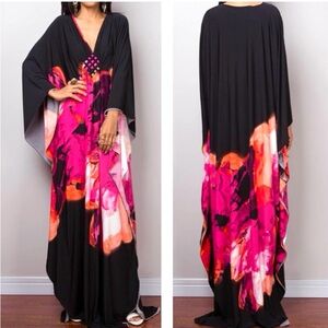 Vibrant Floral Kaftan - Maxi Dress!